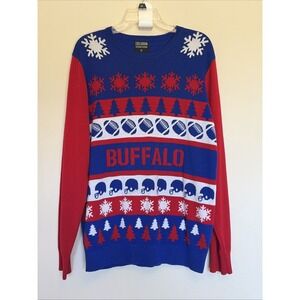 Exclusion Buffalo Bills Football Holiday Christmas Crewneck Sweater Adult XL